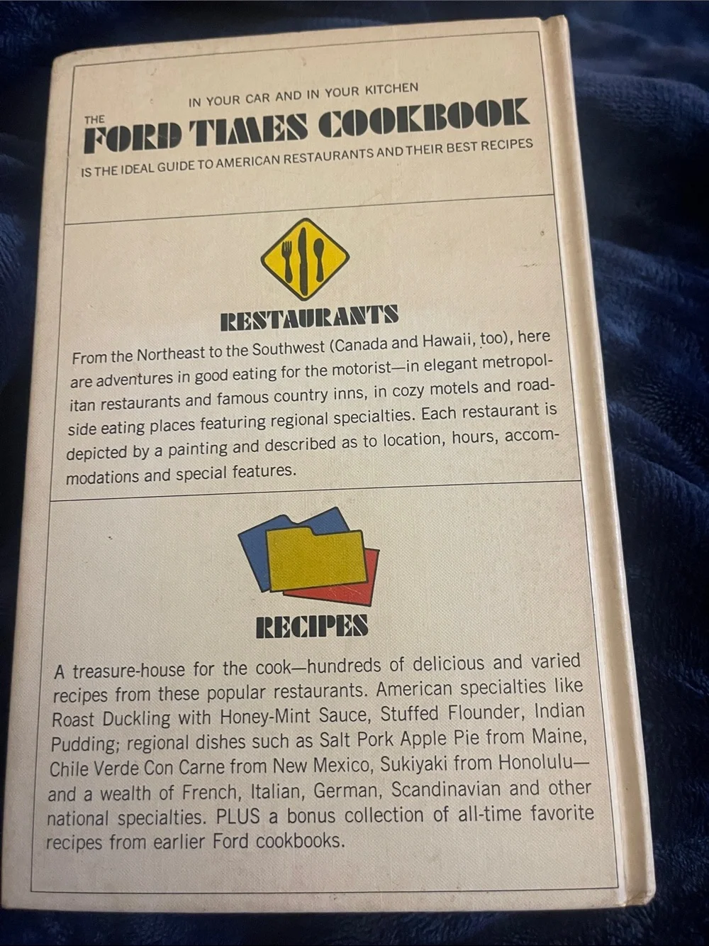 The Ford Times Cookbook - Illustrated Hardcover in Cream and Brown